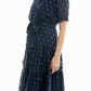 Nicole Miller - Dotted Collared Belted Shirt Dress