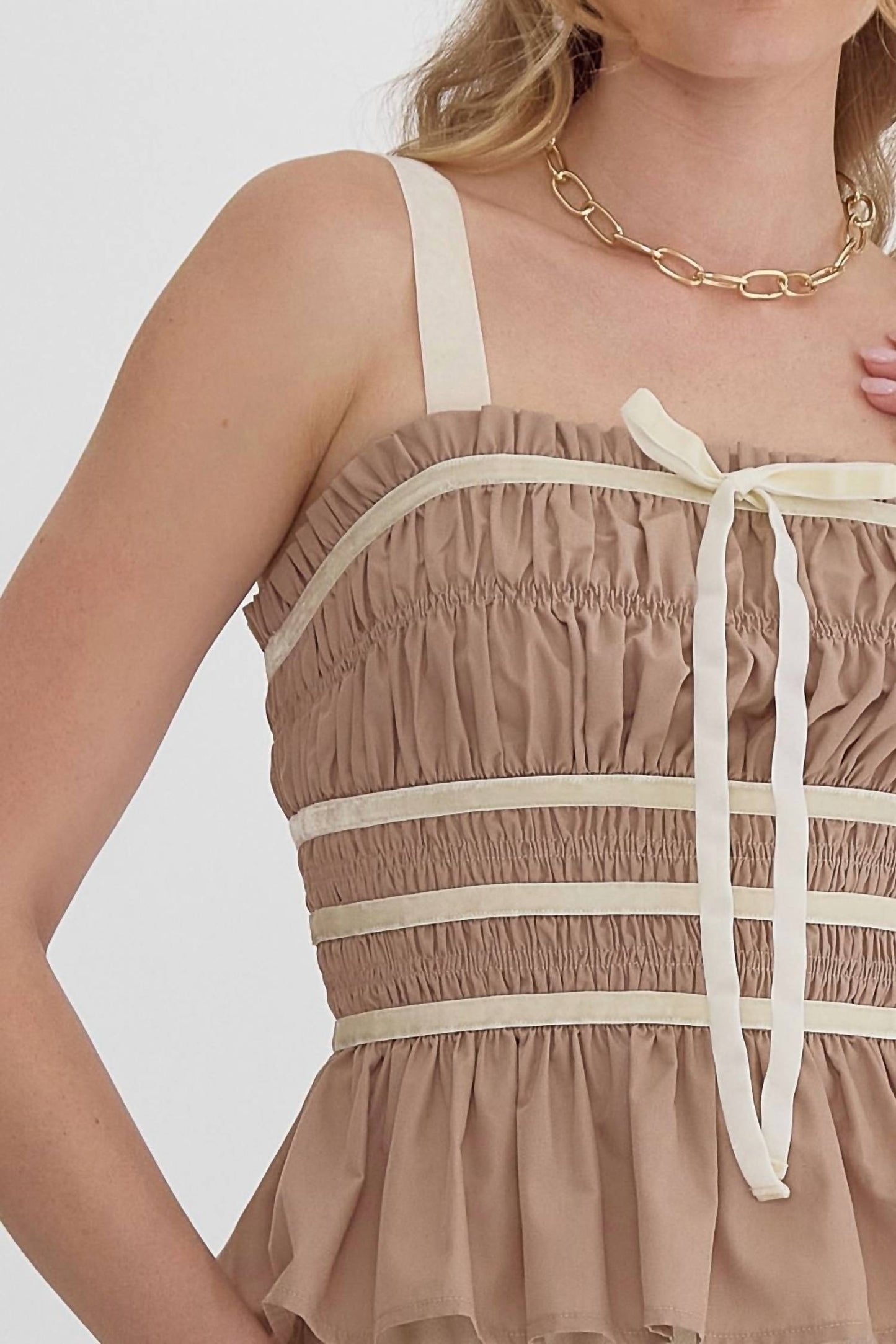 Entro - Peplum Bow Tank Top