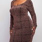The Curve La - Plus Size Scoop Neck Short Dress