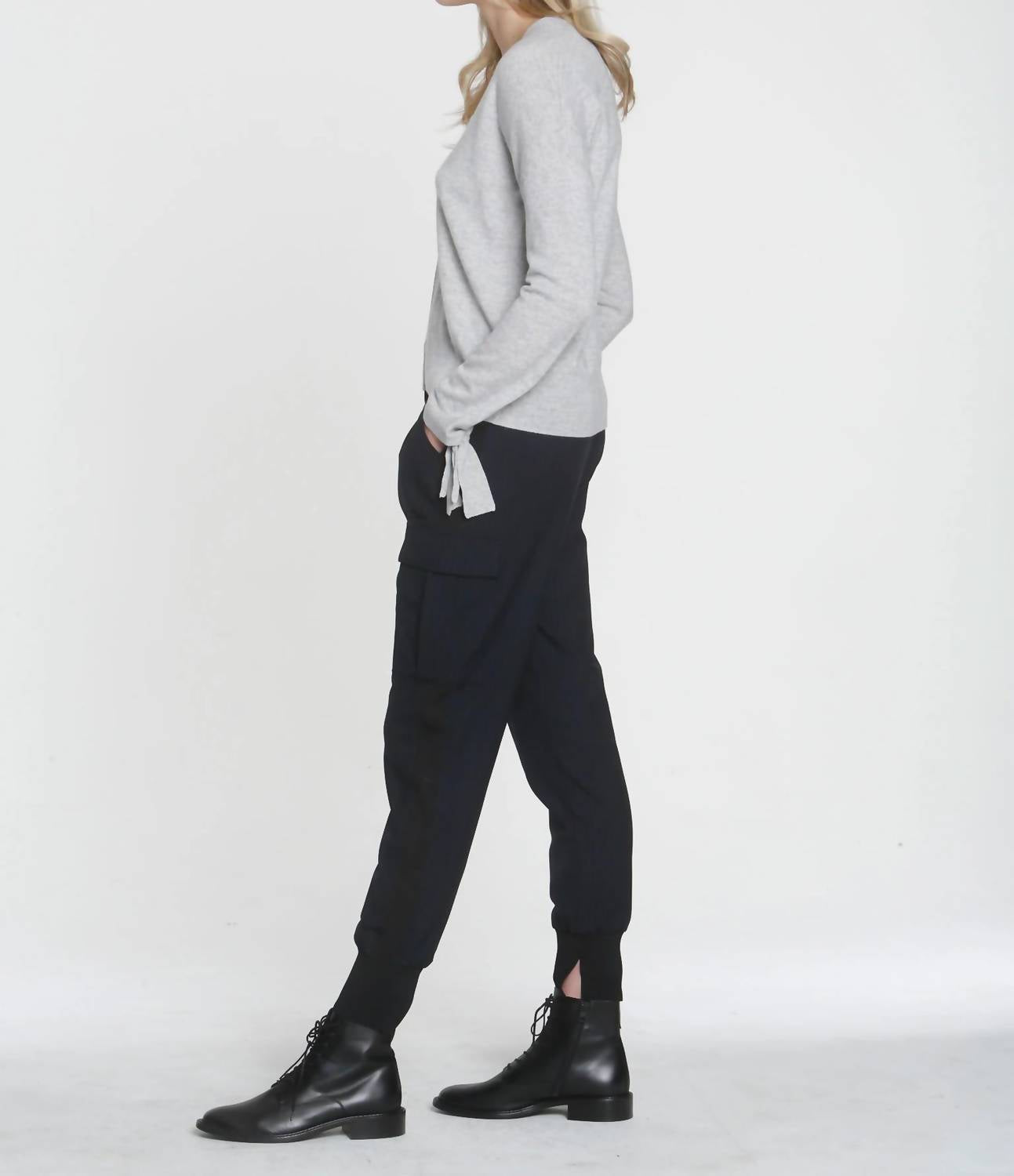 Label+Thread - LUXE TIE CUFF VEE SWEATER