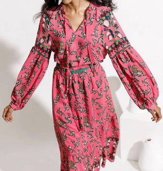 Emily Lovelock - EMMA Pink Floral Print Blouse