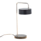 Puck Contemporary Table Lamp in Nickel and Black Metal