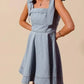 Trendsi - So Me A Line Fit And Flare Diamond Bow Ribbon Denim Dres