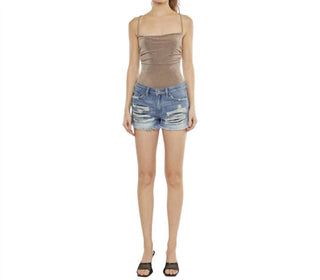 Kancan - Boyfriend Mid Rise Denim Shorts