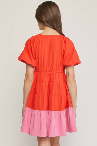 Entro - Color Block Mini Dress