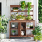 TOPMAX 66" Large Outdoor Farmhouse Wooden Potting Bench Table