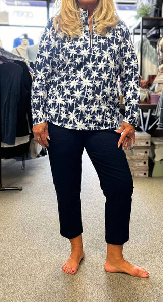 Lulu-B - Bahama Print Half Zip Pullover