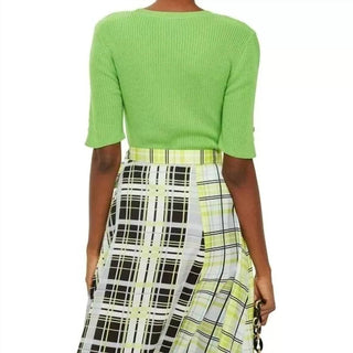 Topshop - Asymmetrical Plaid Midi Skirt
