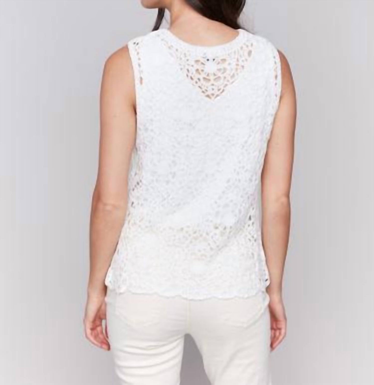 Charlie B - Sleeveless Floral Crochet Top