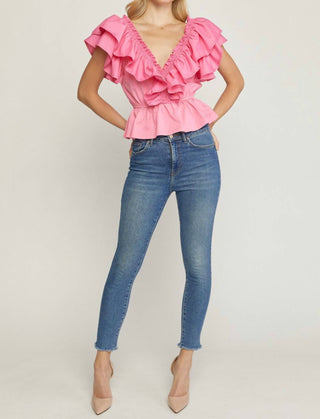 Entro - Ruffled Peplum Top