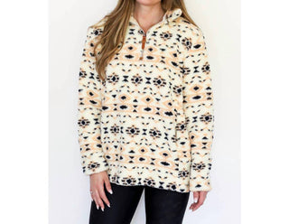 Jen & Co. - Gretta Aztec Half Zip Sherpa Pullover