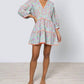 Juliet Dunn - V-neck Tiered Mini Dress