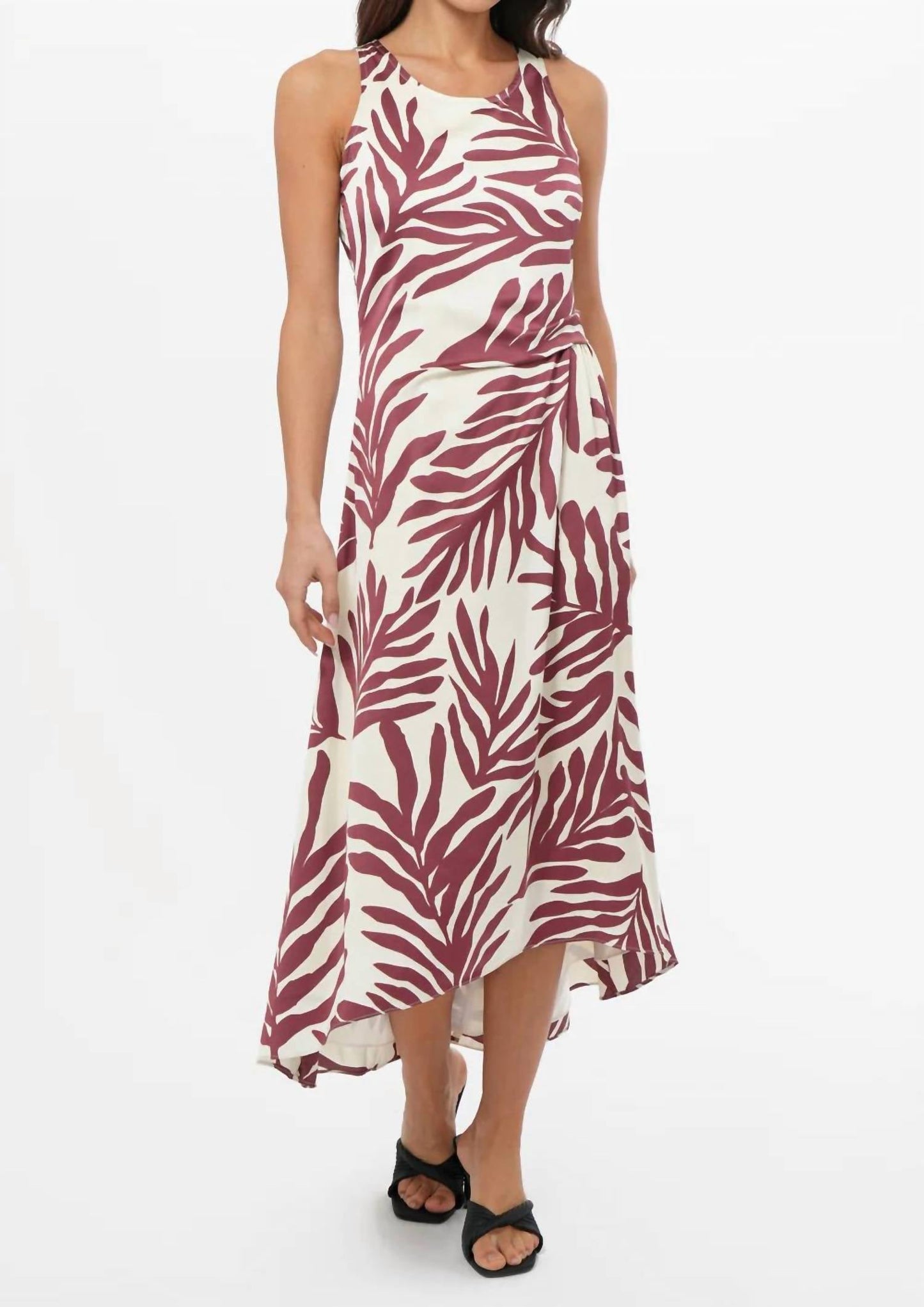 Greylin - Tessie Side Tucked Midi Slip Dress