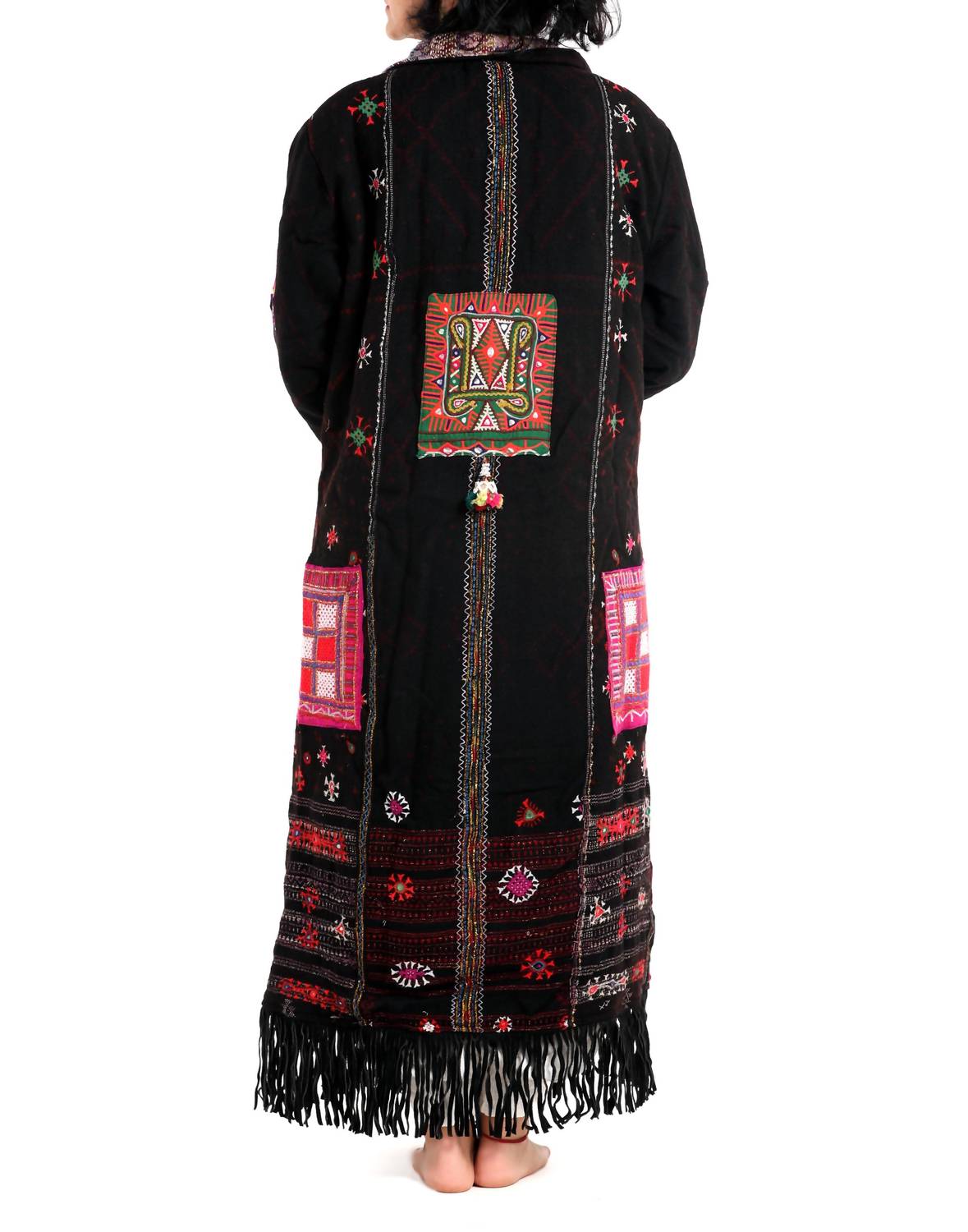 Standawt - Leather Fringe Merino Wool Coat - Plus