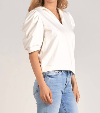 Elan - French Terry Puff Sleeve Hoodie