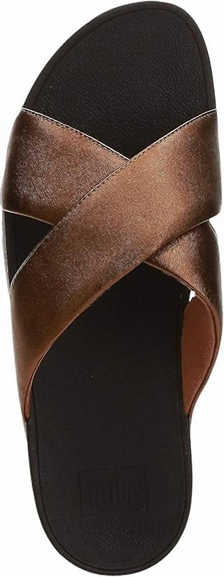Fitflop - Women's Lulu Cross Slide Sandals Leather Wedge Mule