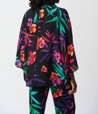 Joseph Ribkoff - Tropical Print Surplice Top