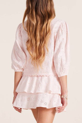 Bobi - Tie Front Crop Balloon Sleeve Top