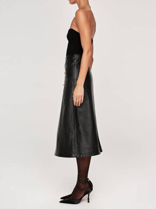 Dl1961 - Women'S - Alma Button Front Leather Skirt