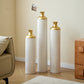 3-Piece Modern Metal Vase Set - White & Gold