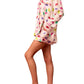 Peach Love - Satin Christmas Lights Prints Pajama Set