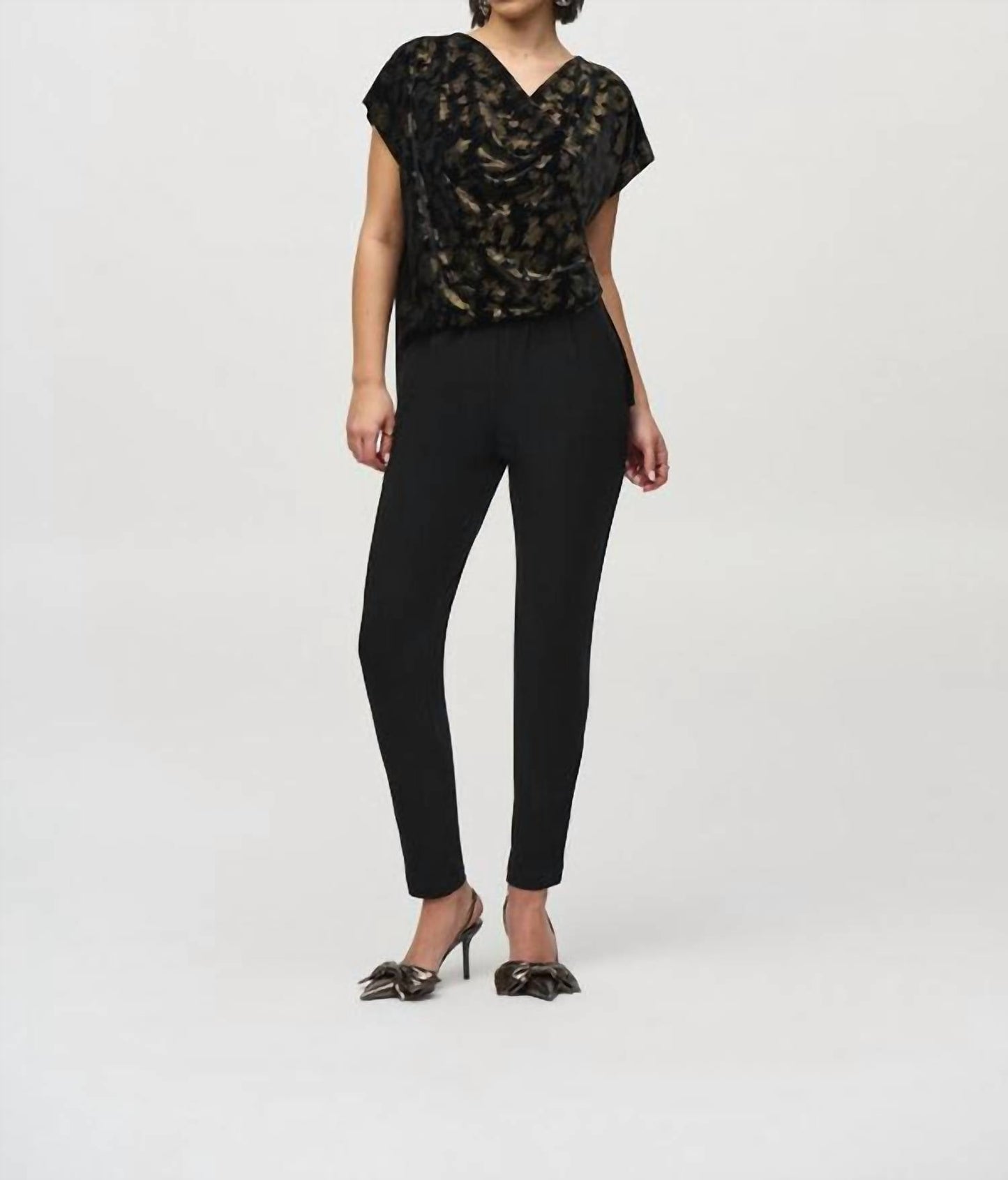 Joseph Ribkoff - Silky Knit Foiled Velvet Jumpsuit