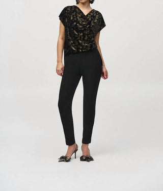 Joseph Ribkoff - Silky Knit Foiled Velvet Jumpsuit