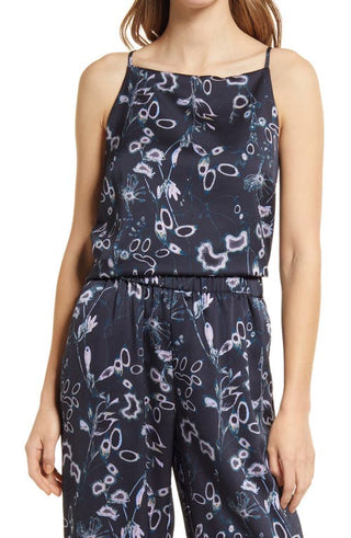 Nordstrom Square Neck Camisole - Navy Night Blue Dried Floral