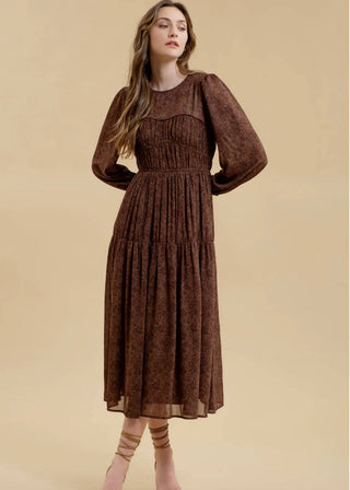 Blu Pepper - Sweetheart Neck Shirred Maxi Dress