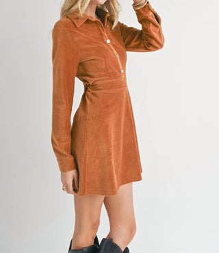 Sadie & Sage - Morrison Cord Shirt Mini Dress