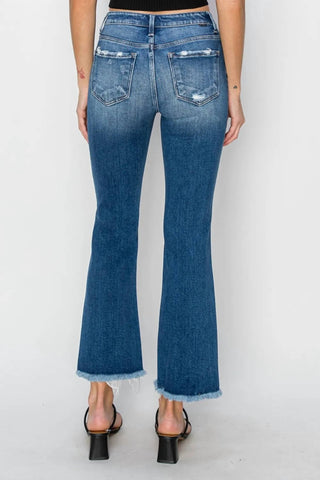 Risen - Full Size Frayed Step Hem Ankle Straight Jeans