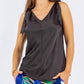 Paparazzi - Stretch Satin Solid Tie Shoulder Tank Top