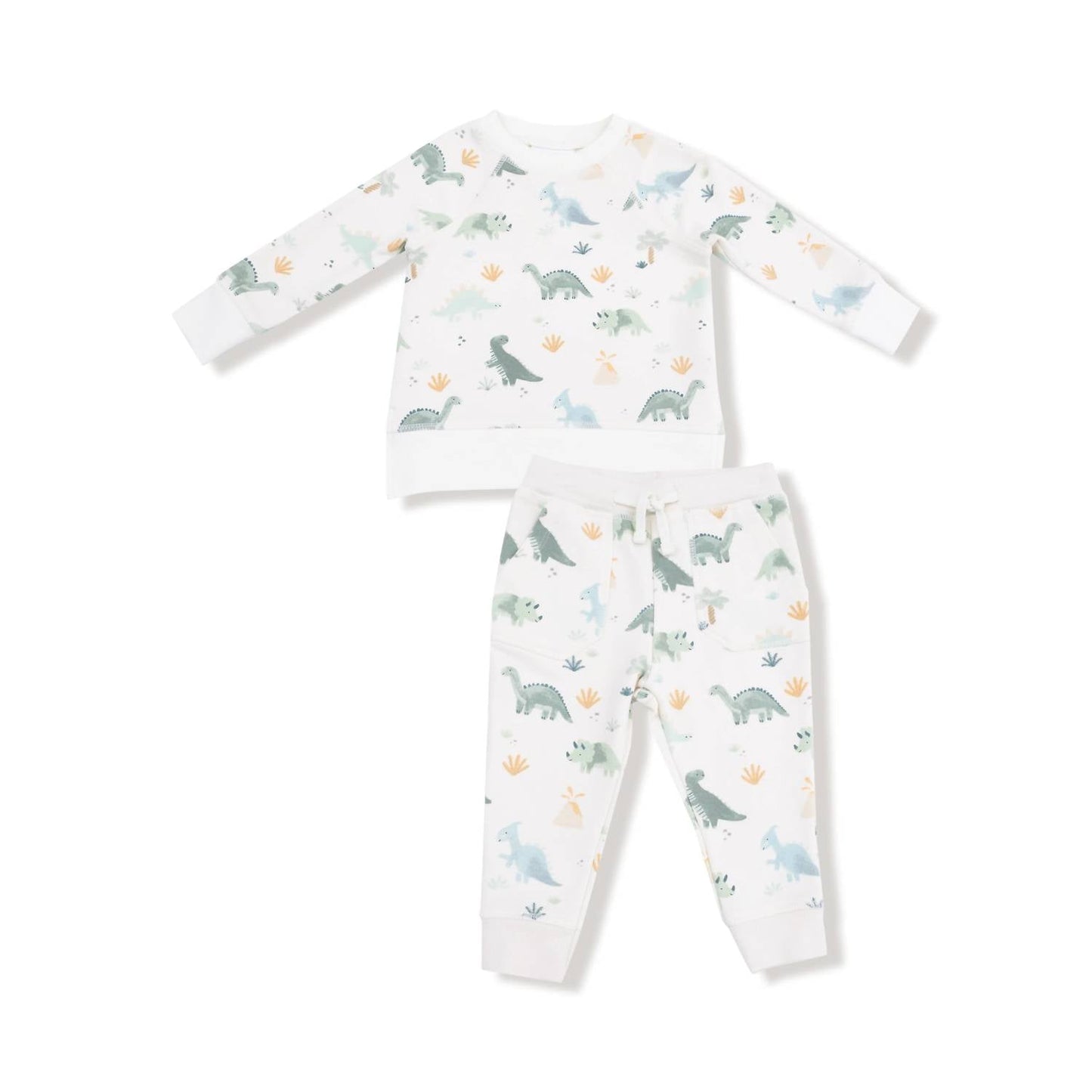 Angel Dear - Kid's Soft Dinos French Terry Raglan Jogger Set