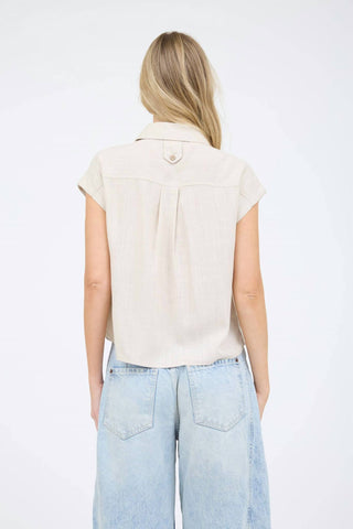 Blu Pepper - Short Sleeve Linen Button Down Shirt