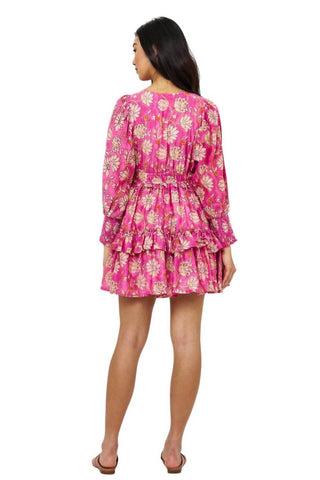 Oliphant - Smocked Waist V-neck Mini Dress