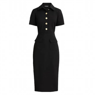 J.Crew - Collared Sheath Dress In Bi-stretch Wool Blend