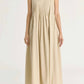 Black Crane - Pleated V Neck Maxi Dress