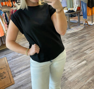 Entro - Braided Detail Cap Sleeve Top