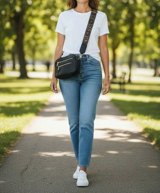 Bella + Carina - Women's Multi Zipper Crossover Body Bag