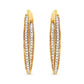 10K Yellow Gold 1/2 Cttw Round-Cut Diamond Modern Hoop Earrings (I-J Color, I2-I3 Clarity)