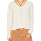 Free People - Washed Cable V-Neck Sweater