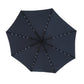 10ft Solar LED Offset Hanging Market Patio Umbrella - Navy Blue
