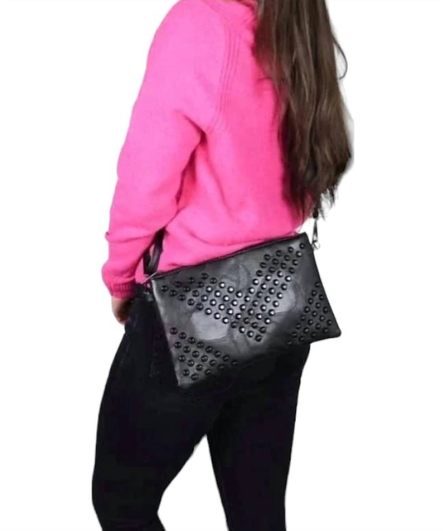 Beauty Stash - Women's Studded Crossbody Wristlet