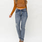Judy Blue - Mid Rise Button Fly & Cuff Options Tall Boyfriend Denim Jeans