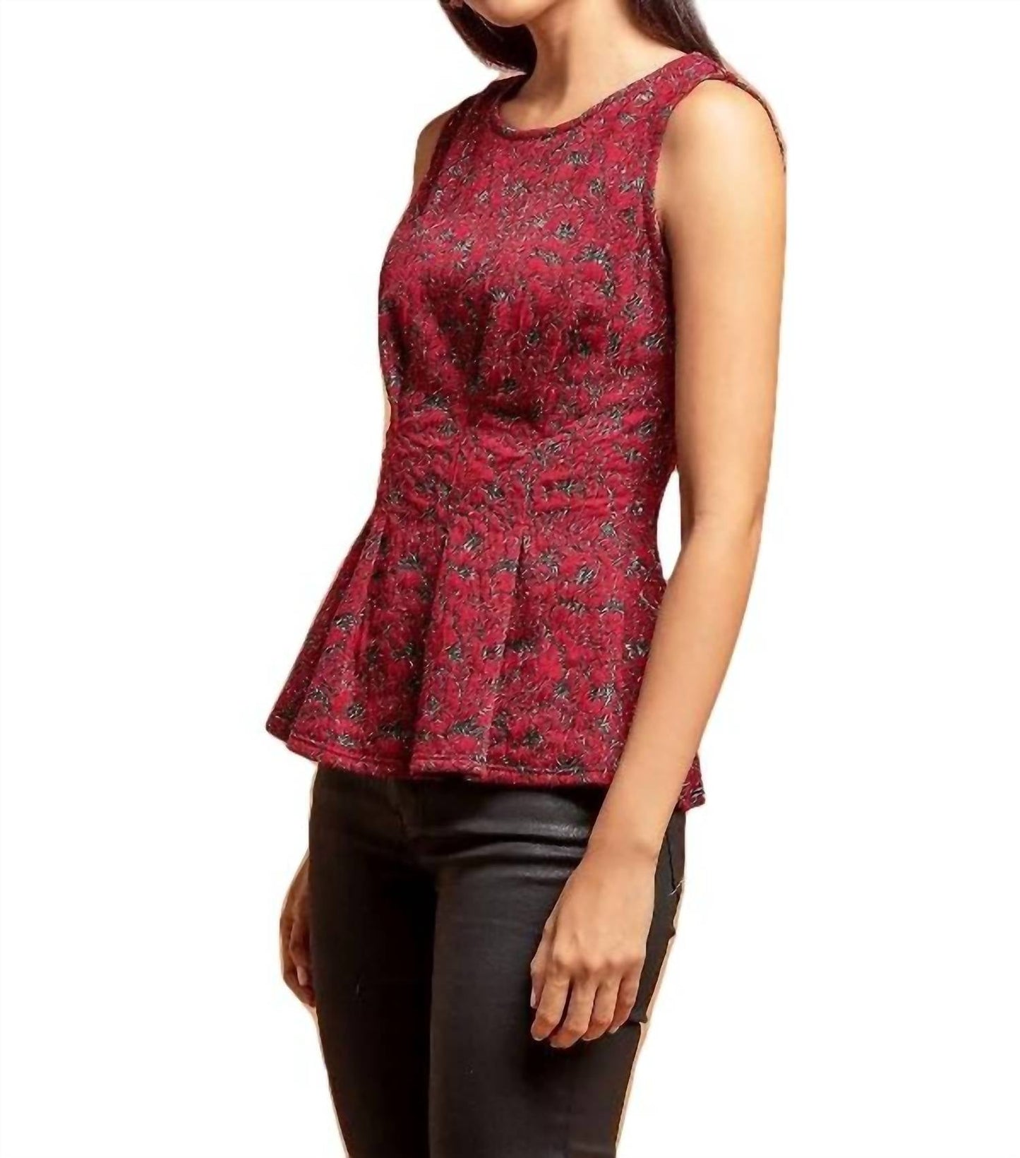 Eva Franco - Metallic Peplum Top