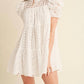 &Merci - Floral Eyelet Puff Sleeve Mini Dress
