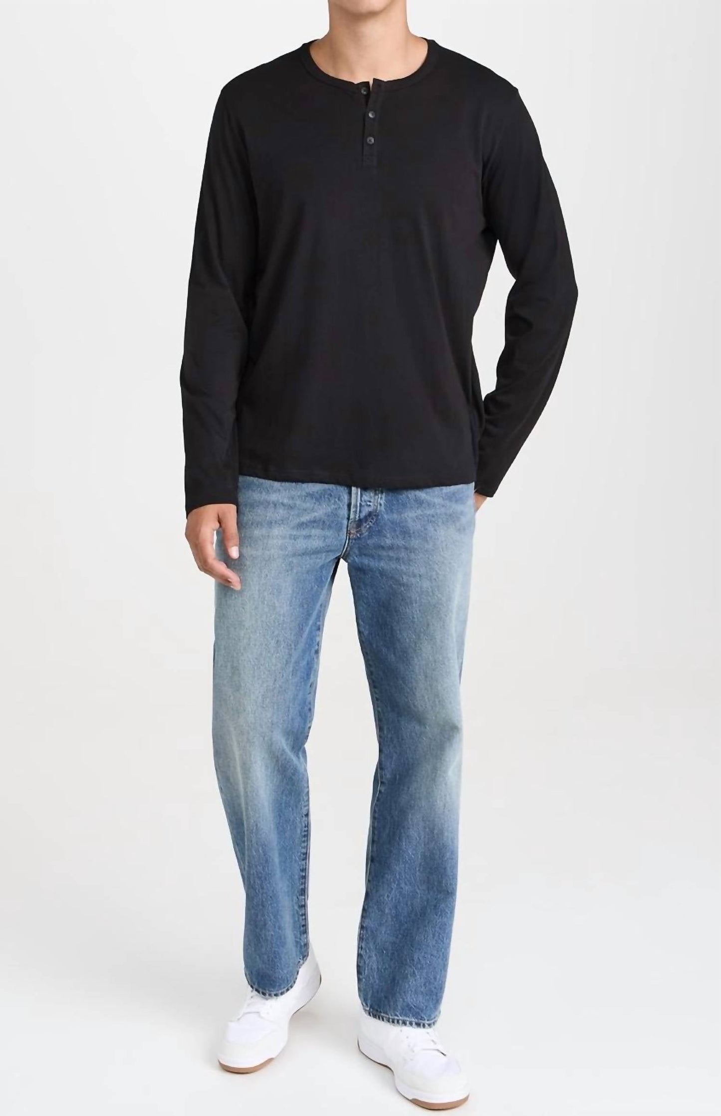 Atm - Classic Jersey Long Sleeve Henley Top