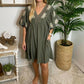 Entro - Embroidered V-neck Dress