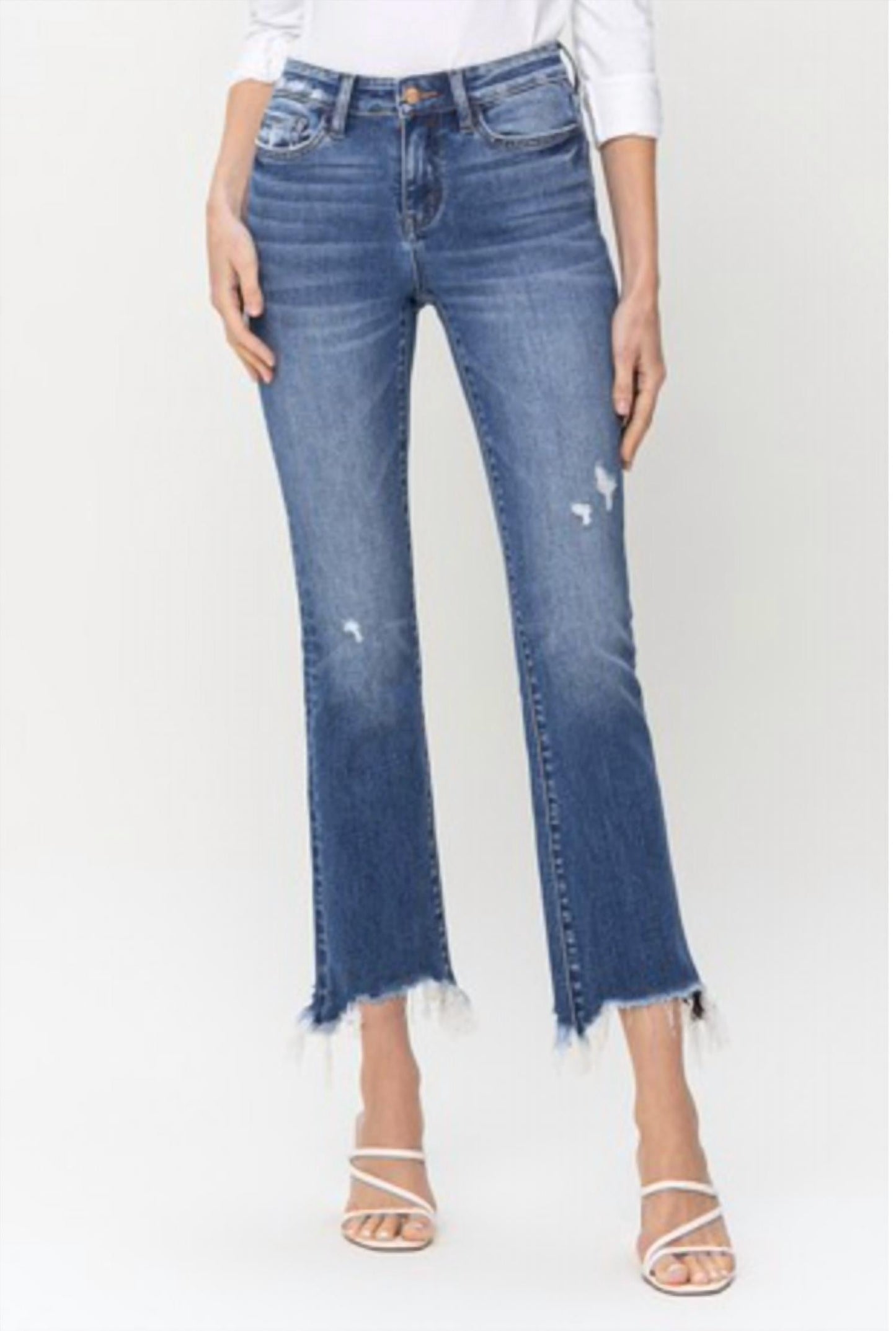 Flying Monkey - Quincy Mid Rise Crop Bootcut Jean