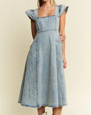 Trendsi - Jade By Jane Full Size Ruffled Denim Midi Dress Plus Size